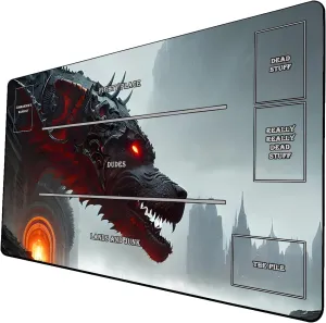 AI Painting TCG Playmat - MTG Trading Card Game Mat with Zones, 24x14 Inches Premium MTG Playmat - The Perfect Companion for Intense Card Battles - Fantasy Dark Vampire Lotus-054