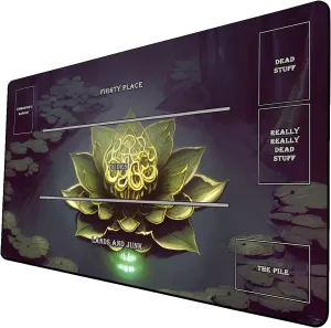 AI Painting TCG Playmat - MTG Trading Card Game Mat with Zones, 24x14 Inches Premium MTG Playmat - The Perfect Companion for Intense Card Battles - Fantasy Dark Vampire Lotus-076