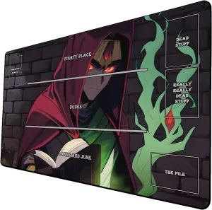 AI Painting TCG Playmat - MTG Trading Card Game Mat with Zones, 24x14 Inches Premium MTG Playmat - The Perfect Companion for Intense Card Battles - Fantasy Dark Vampire Lotus-083