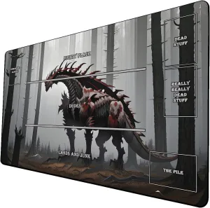 AI Painting TCG Playmat - MTG Trading Card Game Mat with Zones, 24x14 Inches Premium MTG Playmat - The Perfect Companion for Intense Card Battles - Fantasy Dark Vampire Lotus-087