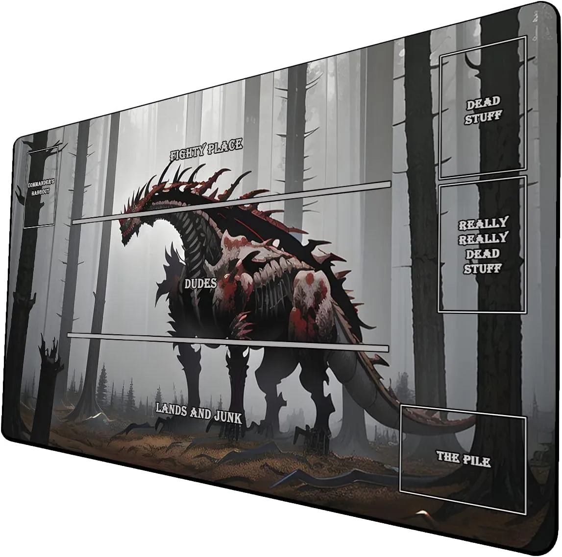 AI Painting TCG Playmat - MTG Trading Card Game Mat with Zones, 24x14 Inches Premium MTG Playmat - The Perfect Companion for Intense Card Battles - Fantasy Dark Vampire Lotus-087