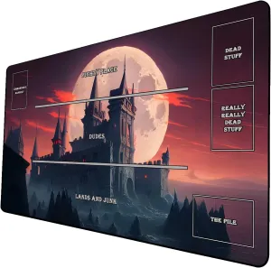 AI Painting TCG Playmat - MTG Trading Card Game Mat with Zones, 24x14 Inches Premium MTG Playmat - The Perfect Companion for Intense Card Battles - Fantasy Dark Vampire Lotus-090