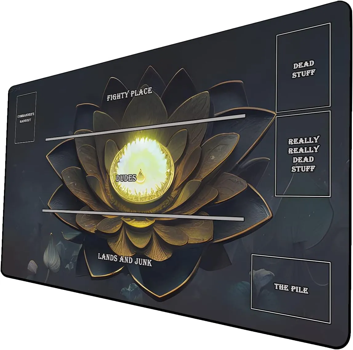 AI Painting TCG Playmat - MTG Trading Card Game Mat with Zones, 24x14 Inches Premium MTG Playmat - The Perfect Companion for Intense Card Battles - Fantasy Dark Vampire Lotus-343
