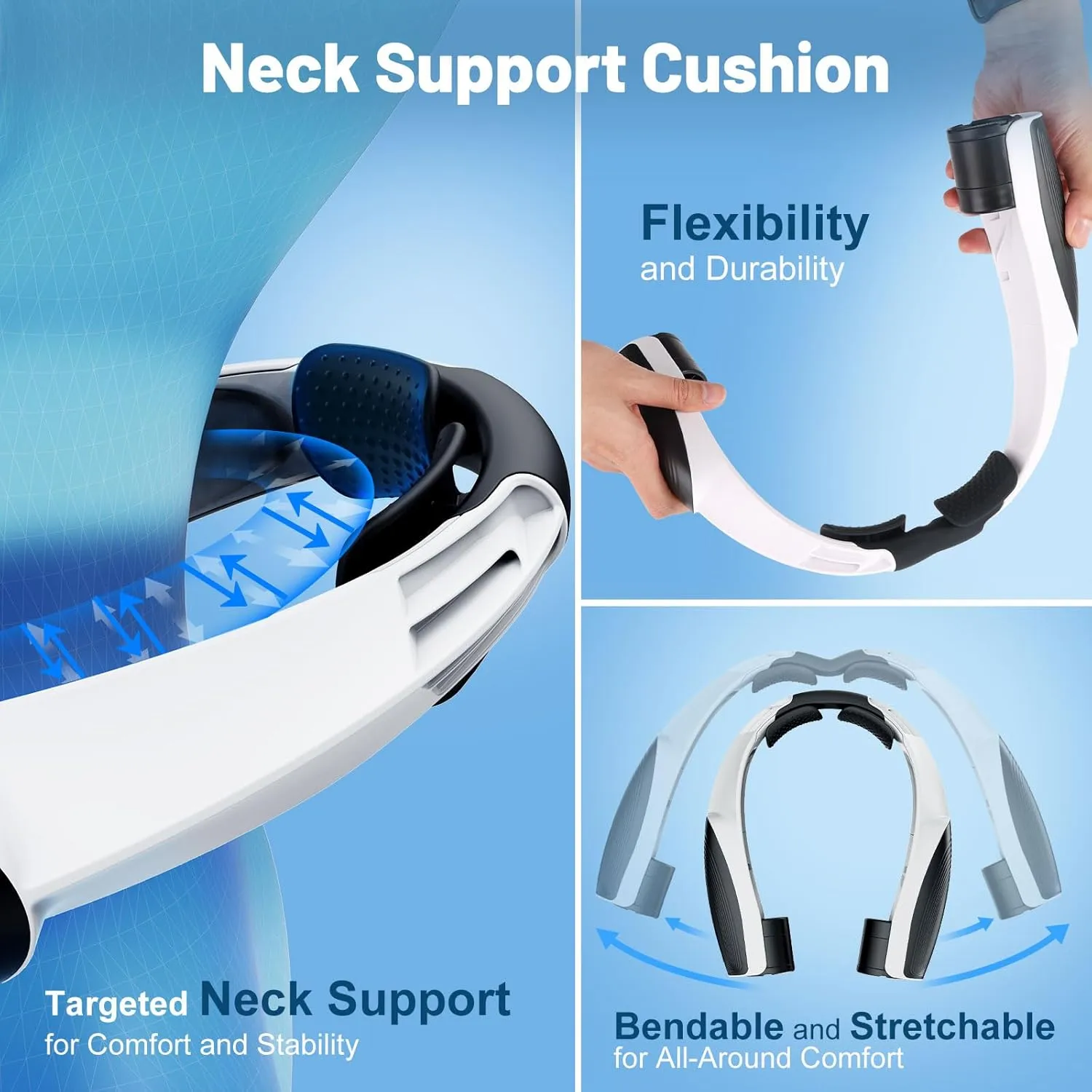 AI Portable Neck Fan with 6 Powerful Speeds, 8000mAh Battery Operated USB-C Rechargeable Fan, Hands-Free 360° Cooling Neck Fan,Twistable,Ultra-Quiet Personal Fan for Women Men Travel(Black-White)