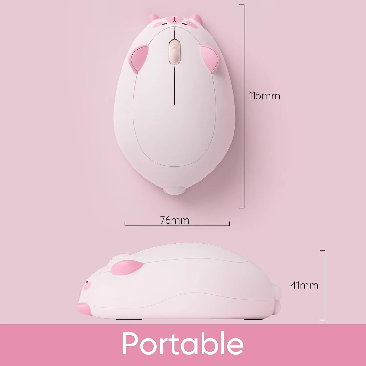 Akko Wireless Gaming Mouse Pink Capybara 2.4G GHz with a USB Receiver, Cute Optical Cordless Cartoon Mice for Computer/Laptop/Desktop/PC Compatible with Mac/Win