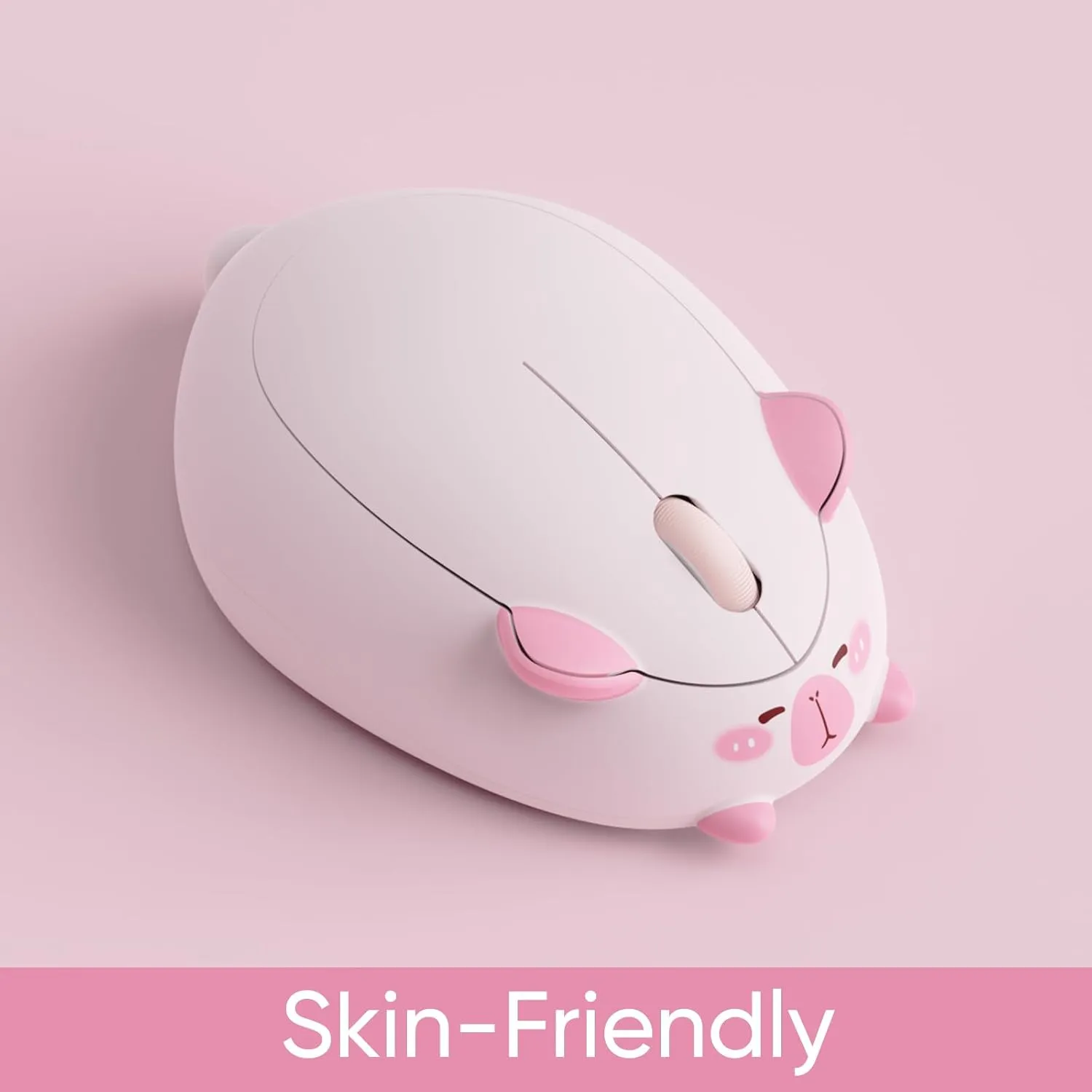 Akko Wireless Gaming Mouse Pink Capybara 2.4G GHz with a USB Receiver, Cute Optical Cordless Cartoon Mice for Computer/Laptop/Desktop/PC Compatible with Mac/Win