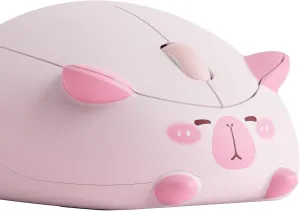 Akko Wireless Gaming Mouse Pink Capybara 2.4G GHz with a USB Receiver, Cute Optical Cordless Cartoon Mice for Computer/Laptop/Desktop/PC Compatible with Mac/Win