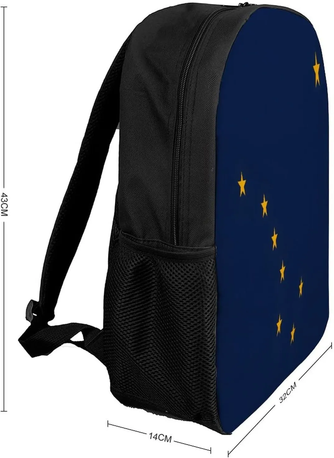 Alaska State Flag Backpack with Adjustable Straps, Suitable for Travel Picnics Activities