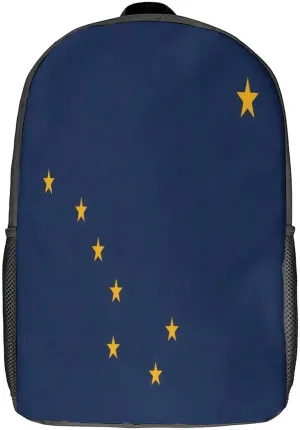 Alaska State Flag Backpack with Adjustable Straps, Suitable for Travel Picnics Activities