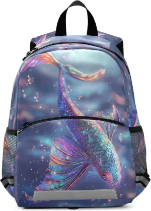 ALAZA Beautiful Rainbow Fish Toddler Backpack for Boys Girls Preschool Bag