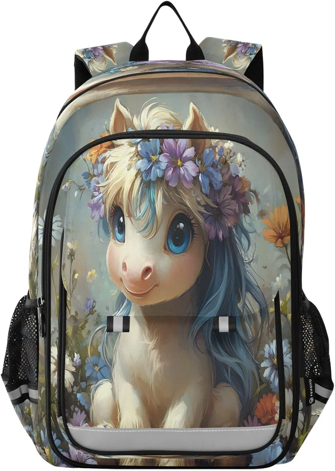 ALAZA Cute Pony Horse School Backpacks Travel Laptop Bag Kids Bookbag for Girls Boys Teens Women Men