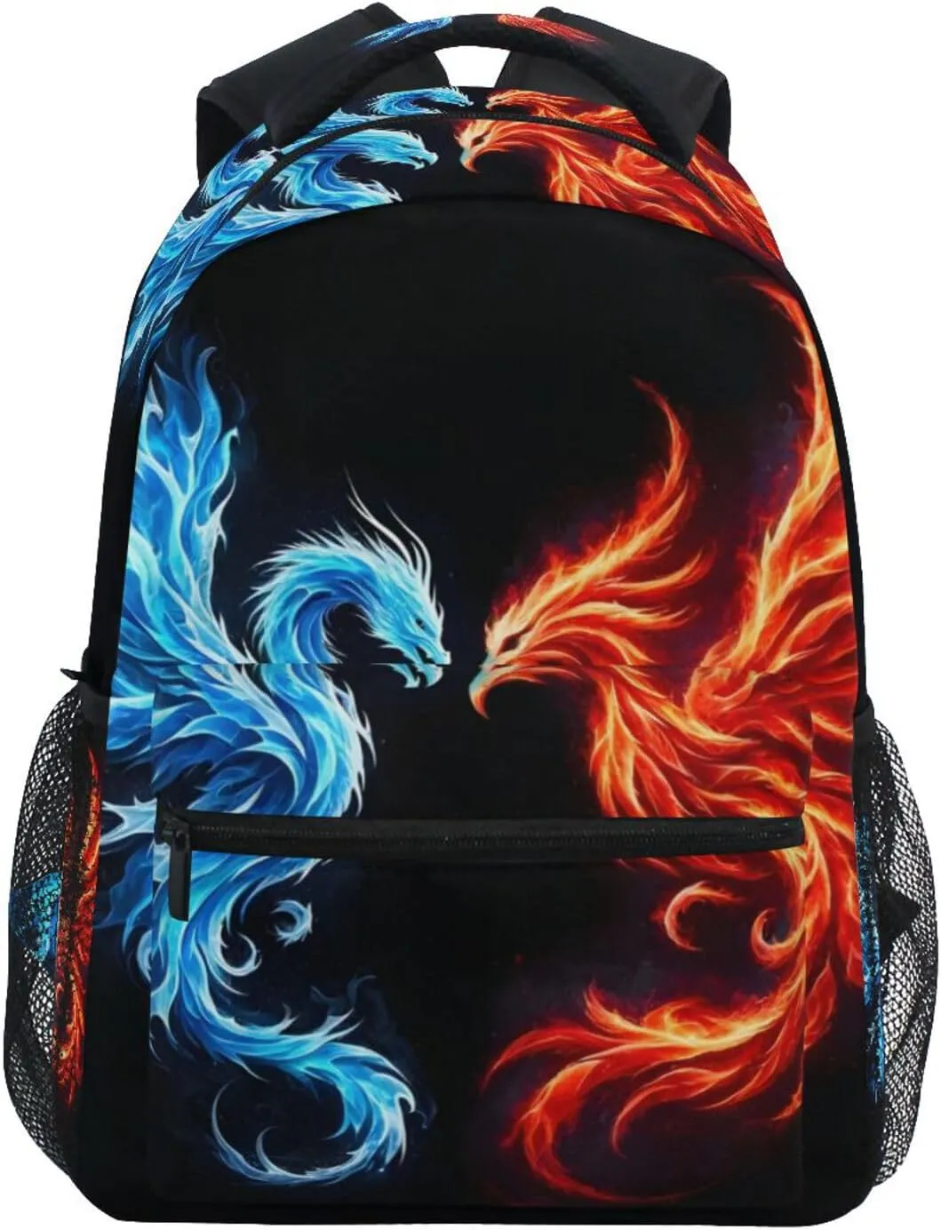 ALAZA Dragon and Phoenix Kid's Shool Backpack for Girls Boys,Laptop Travel Backpack for Elementary Middle School Bag Teenagers Bookbag with Comfy Shoulder Starp,16.9" H