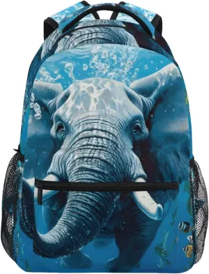 ALAZA Elephant Seabed Kid's Shool Backpack for Girls Boys,Laptop Travel Backpack for Elementary Middle School Bag Teenagers Bookbag with Comfy Shoulder Starp,16.9" H