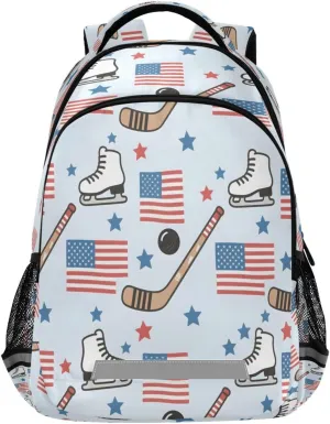 ALAZA Independence Day Kids Backpack for Boys Girls,Patriotic 4th Of July Skates Flag School Backpack Preschool Elementary Kindergarten School Bag Bookbag Travel Laptop Bag Casual Daypack
