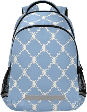 ALAZA Kids Backpack for Boys Girls,Blue Geometric Art Plaid School Backpack Preschool Elementary Kindergarten School Bag Bookbag Travel Laptop Bag Casual Daypack