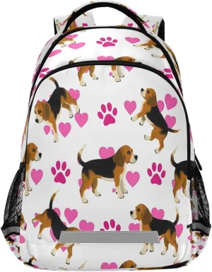 ALAZA Kids Backpack for Boys Girls,Dog Pink Footprints School Backpack Preschool Elementary Kindergarten School Bag Bookbag Travel Laptop Bag Casual Daypack