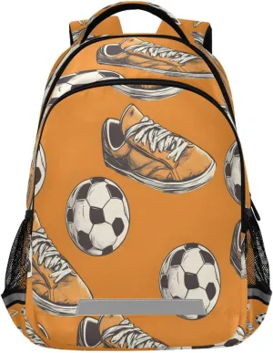 ALAZA Kids Backpack for Boys Girls,Orange Shoes Soccer School Backpack Preschool Elementary Kindergarten School Bag Bookbag Travel Laptop Bag Casual Daypack