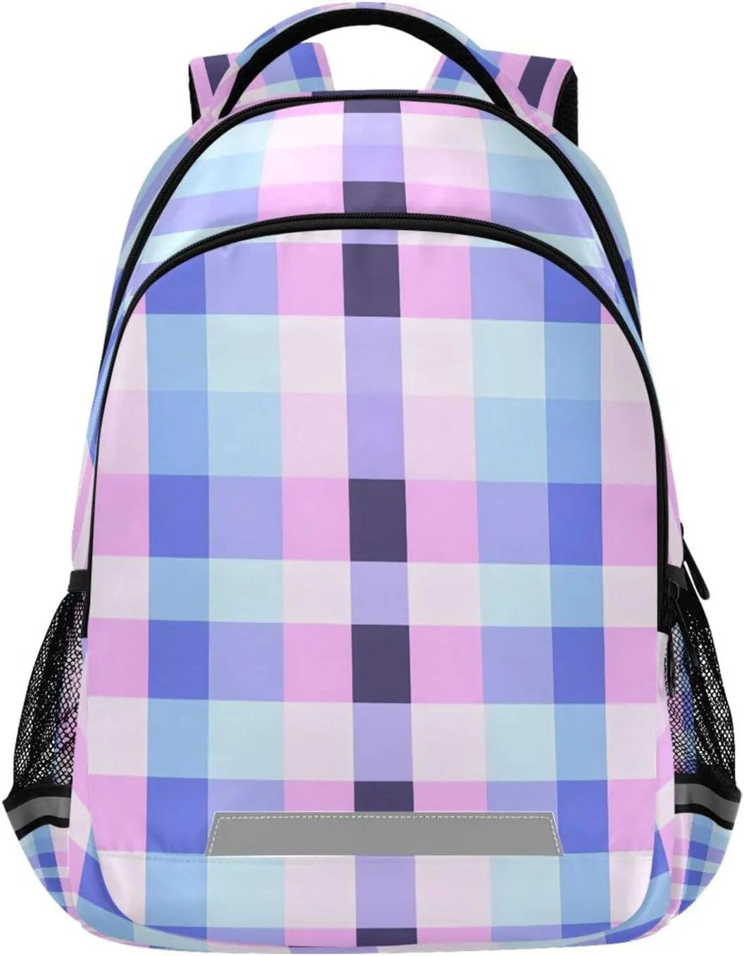 ALAZA Kids Backpack for Boys Girls,Pink Blue Plaid School Backpack Preschool Elementary Kindergarten School Bag Bookbag Travel Laptop Bag Casual Daypack