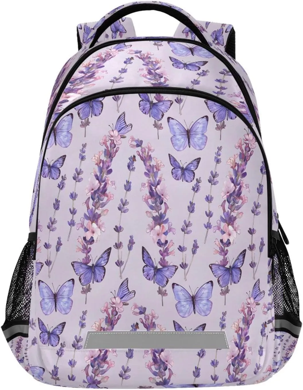 ALAZA Kids Backpack for Boys Girls,Purple Butterfly Lavender School Backpack Preschool Elementary Kindergarten School Bag Bookbag Travel Laptop Bag Casual Daypack