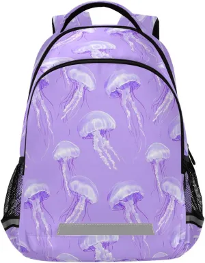 ALAZA Kids Backpack for Boys Girls,Purple Sea Jellyfish School Backpack Preschool Elementary Kindergarten School Bag Bookbag Travel Laptop Bag Casual Daypack