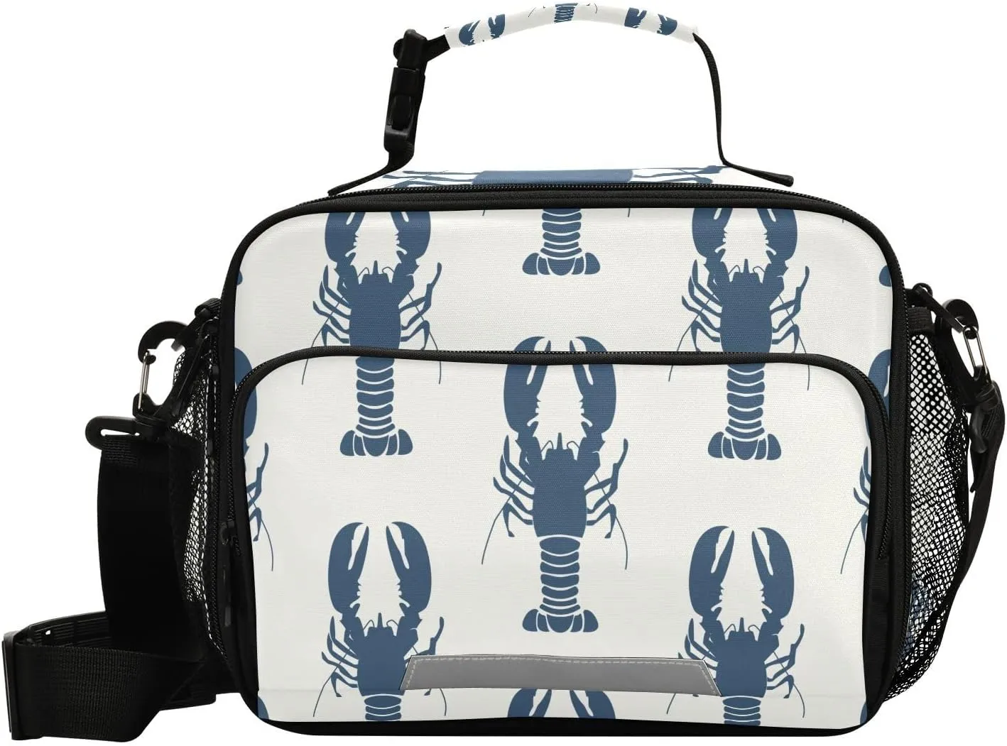 ALAZA Kids Lunch Box for School Girls Boys, Seafood Sretro Marine Lobster Kids Lunchbox Insulated Reusable Meal Container Lunch Bag with Shoulder Strap