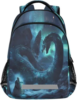 ALAZA Monster Snake School Backpack for Boys Girls,Preschool Elementary Kindergarten School Bag Kids Backpack Bookbag Travel Laptop Bag Casual Daypack