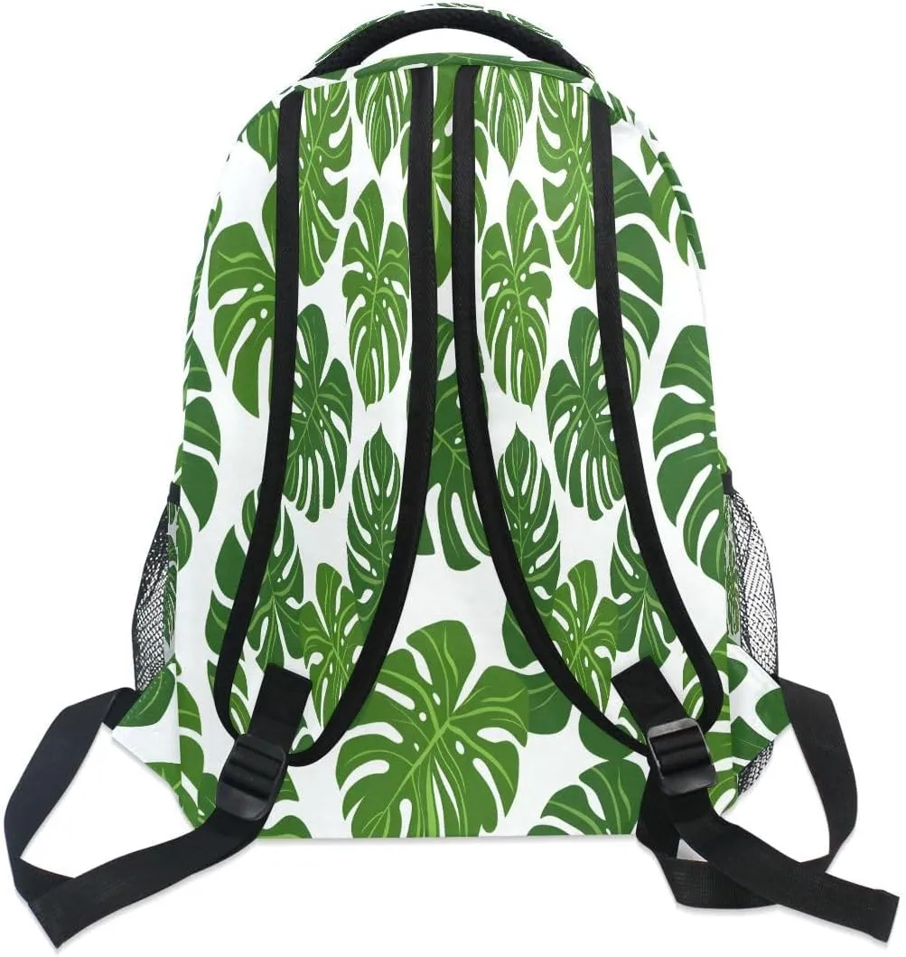 ALAZA Monstera Leaf Seamless Backpack Daypack School Bag Travel Shoulder Bag for Students Boys Girls