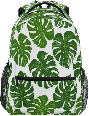 ALAZA Monstera Leaf Seamless Backpack Daypack School Bag Travel Shoulder Bag for Students Boys Girls