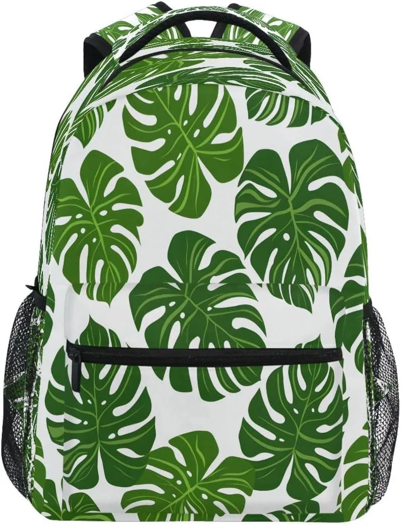 ALAZA Monstera Leaf Seamless Backpack Daypack School Bag Travel Shoulder Bag for Students Boys Girls