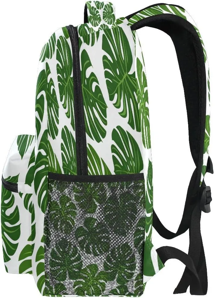 ALAZA Monstera Leaf Seamless Backpack Daypack School Bag Travel Shoulder Bag for Students Boys Girls