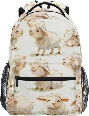 ALAZA Moody Sheep Kid's Shool Backpack for Girls Boys,Laptop Travel Backpack for Elementary Middle School Bag Teenagers Bookbag with Comfy Shoulder Starp,16.9" H