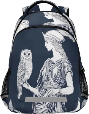 ALAZA Owl Women Statue School Backpack for Boys Girls,Preschool Elementary Kindergarten School Bag Kids Backpack Bookbag Travel Laptop Bag Casual Daypack