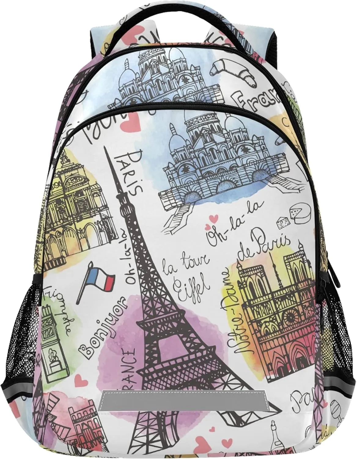 ALAZA Paris Landmark Eiffel Tower Backpack Purse for Women Men Personalized Laptop Notebook Tablet School Bag Stylish Casual Daypack, 13 14 15.6 inch