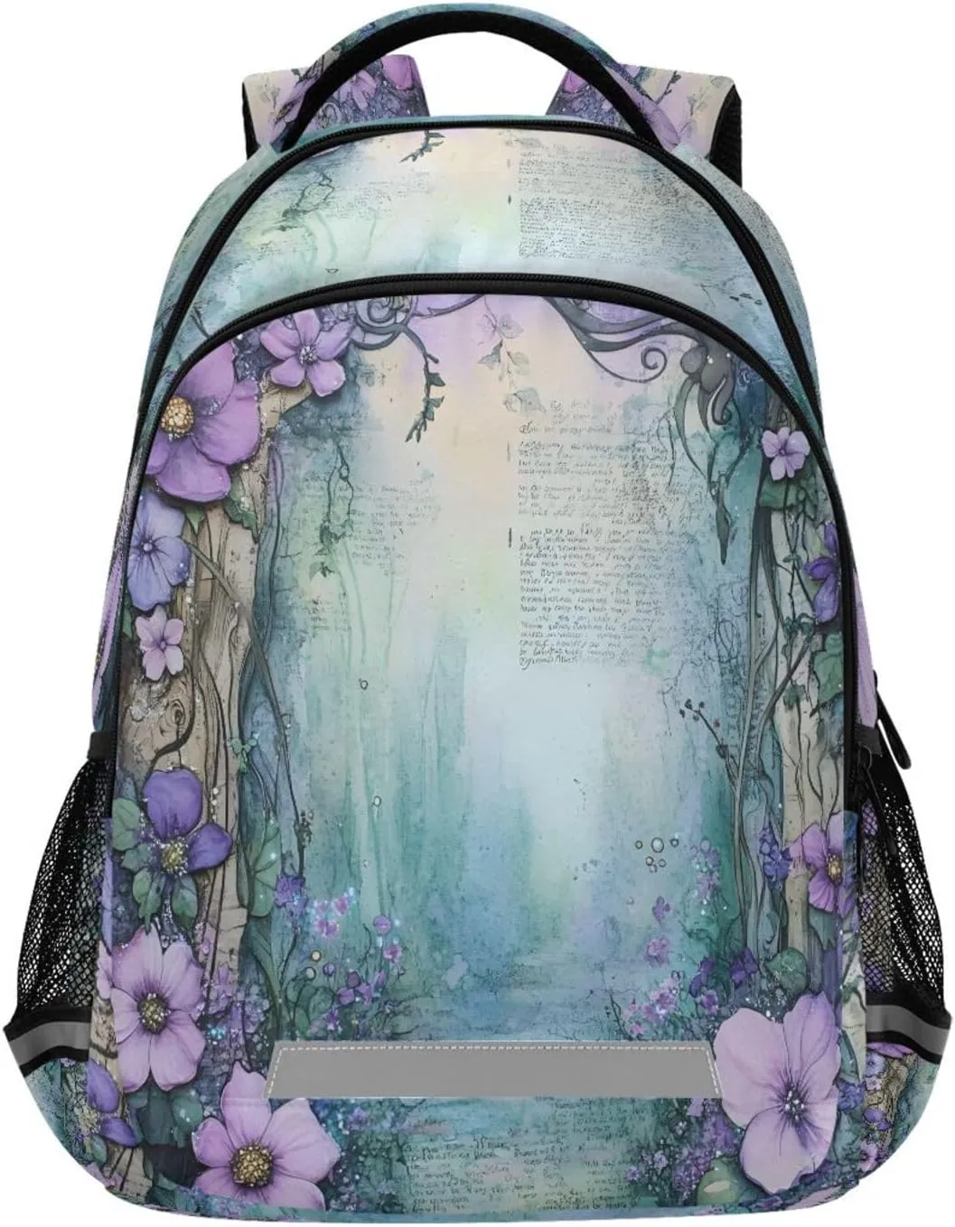 ALAZA Purple Flowers Floral Path School Backpack for Boys Girls,Preschool Elementary Kindergarten School Bag Kids Backpack Bookbag Travel Laptop Bag Casual Daypack