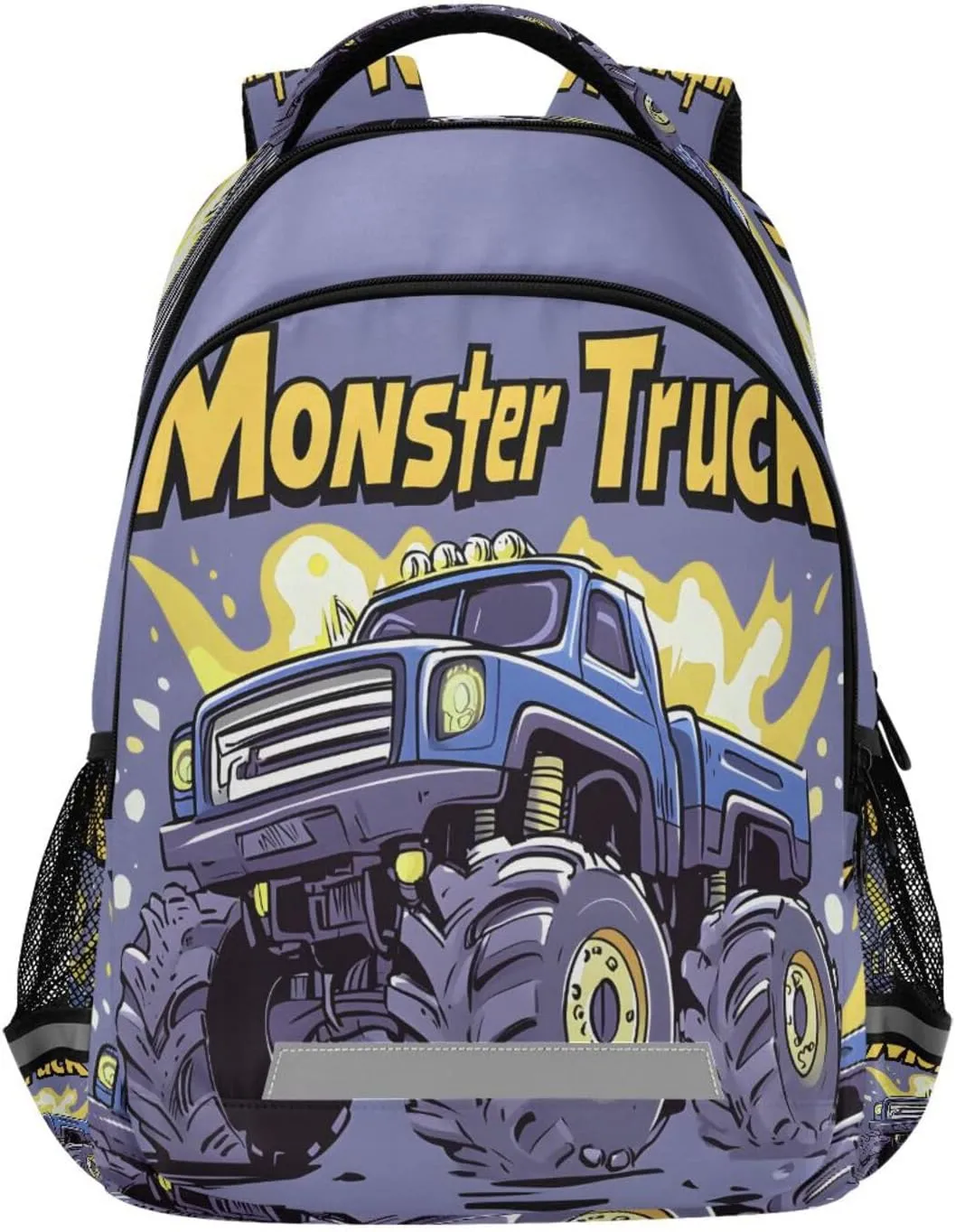 ALAZA Purple Monster Truck School Backpack for Boys Girls,Preschool Elementary Kindergarten School Bag Kids Backpack Bookbag Travel Laptop Bag Casual Daypack
