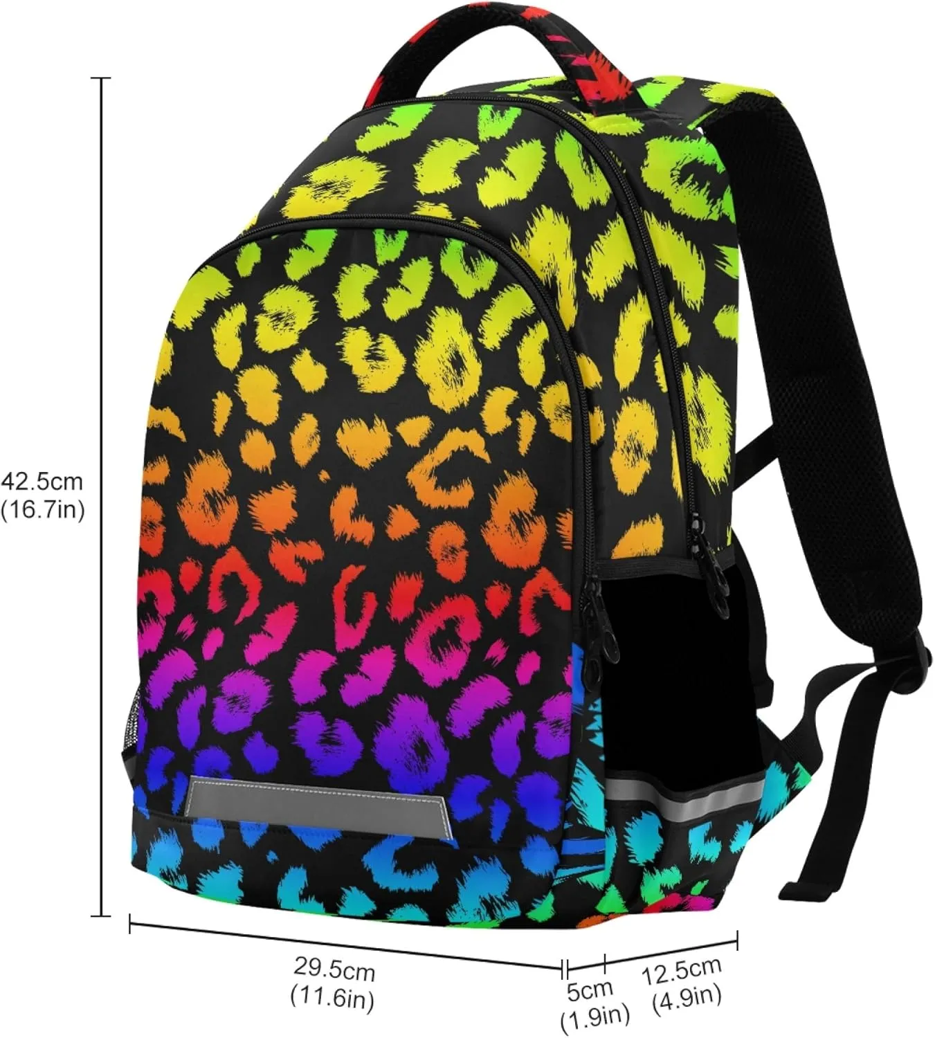 ALAZA Rainbow Leopard Cheetah Print Animal Backpack Purse for Women Men Personalized Laptop Notebook Tablet School Bag Stylish Casual Daypack, 13 14 15.6 inch