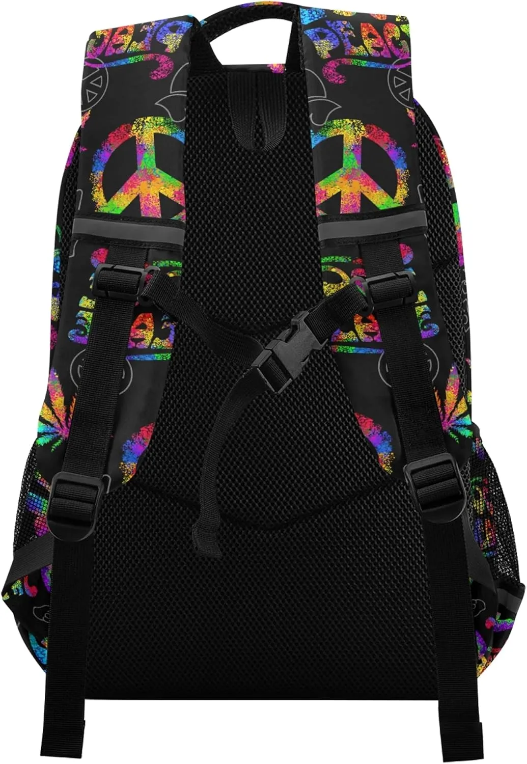 ALAZA Rainbow Peace Love Sign Gesture Backpack Purse for Women Men Personalized Laptop Notebook Tablet School Bag Stylish Casual Daypack, 13 14 15.6 inch