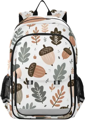 ALAZA Seamless Background Forest Acorn Gender Neutral Baby School Backpacks for Girls Boys Kids Middle High Schoolbag Lightweight Bookbag Large Capacity Multiple Pockets Laptop Backpack for Women Men