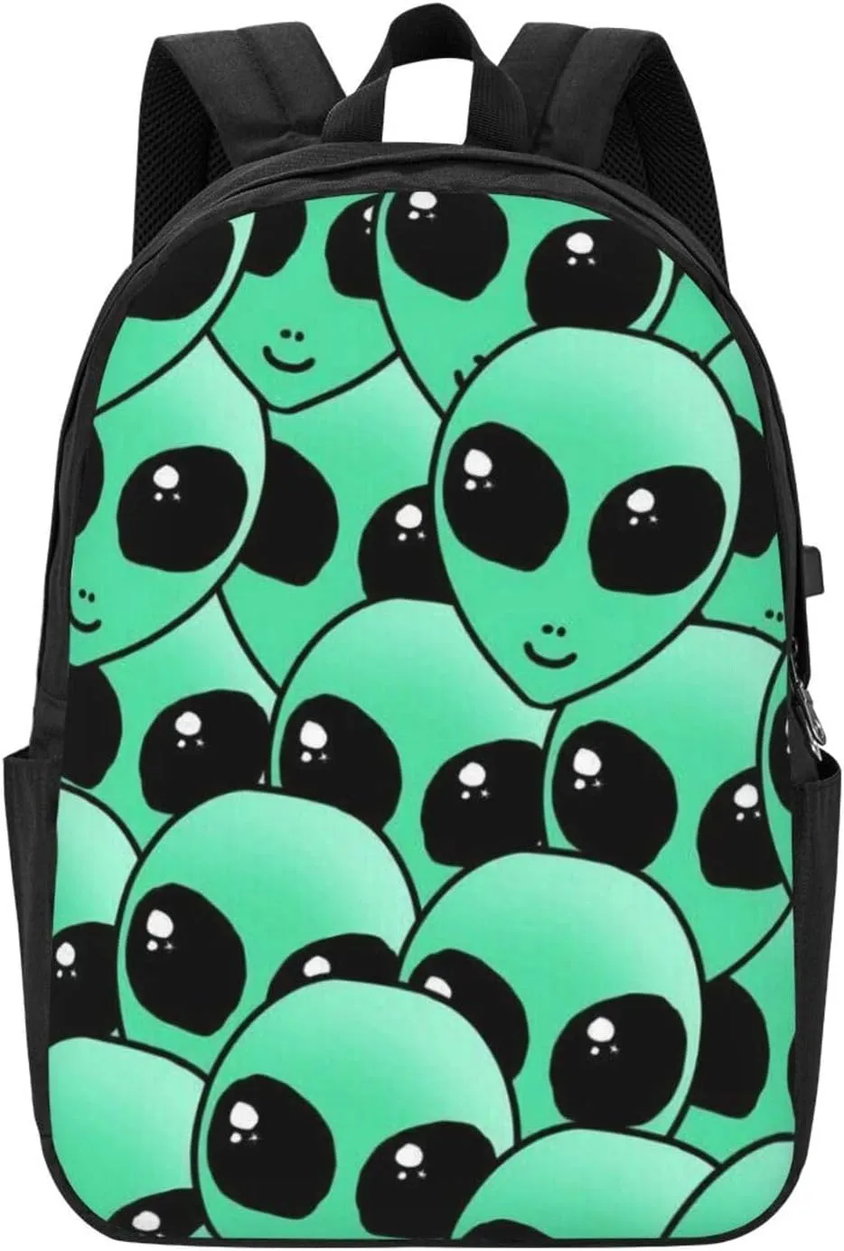 Alien Invasion Backpack, 17 Inch Travel Business Laptop Backpack With USB Port for Women Men