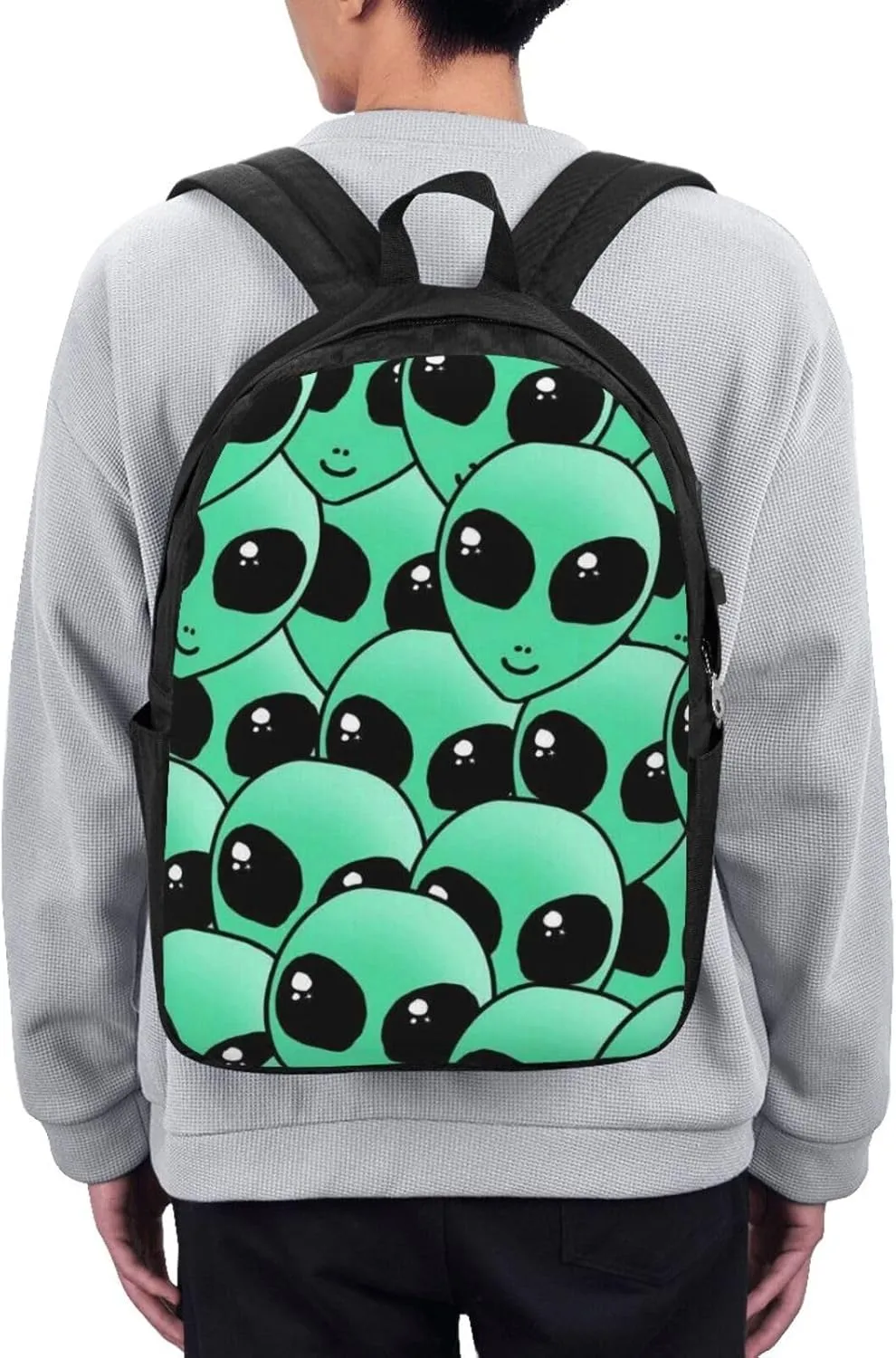 Alien Invasion Backpack, 17 Inch Travel Business Laptop Backpack With USB Port for Women Men