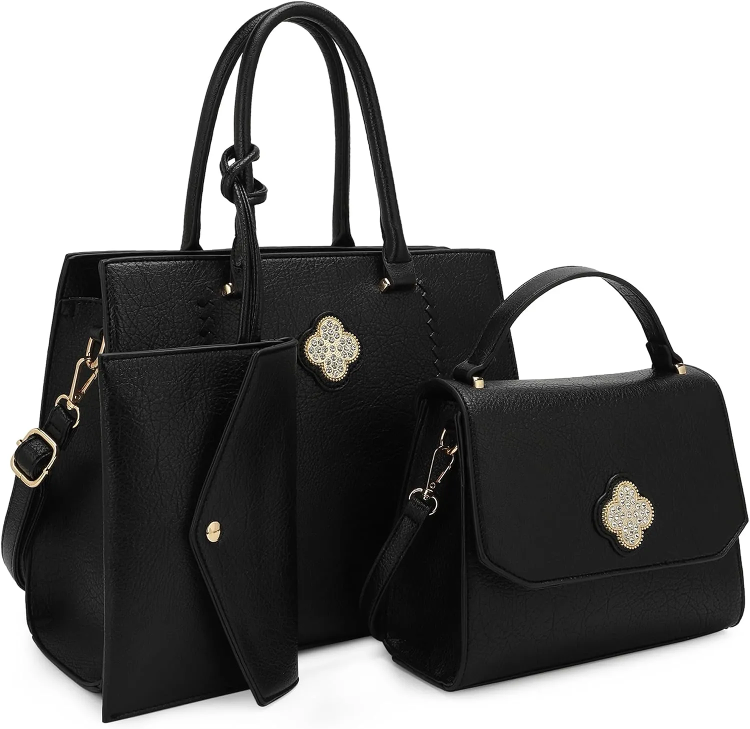 ALYSSA Tote Bag for Women Medium Crossbody Purse Shoulder Bag Top Handle Satchel Cute Wallet 3Pcs Handbags Set Gift