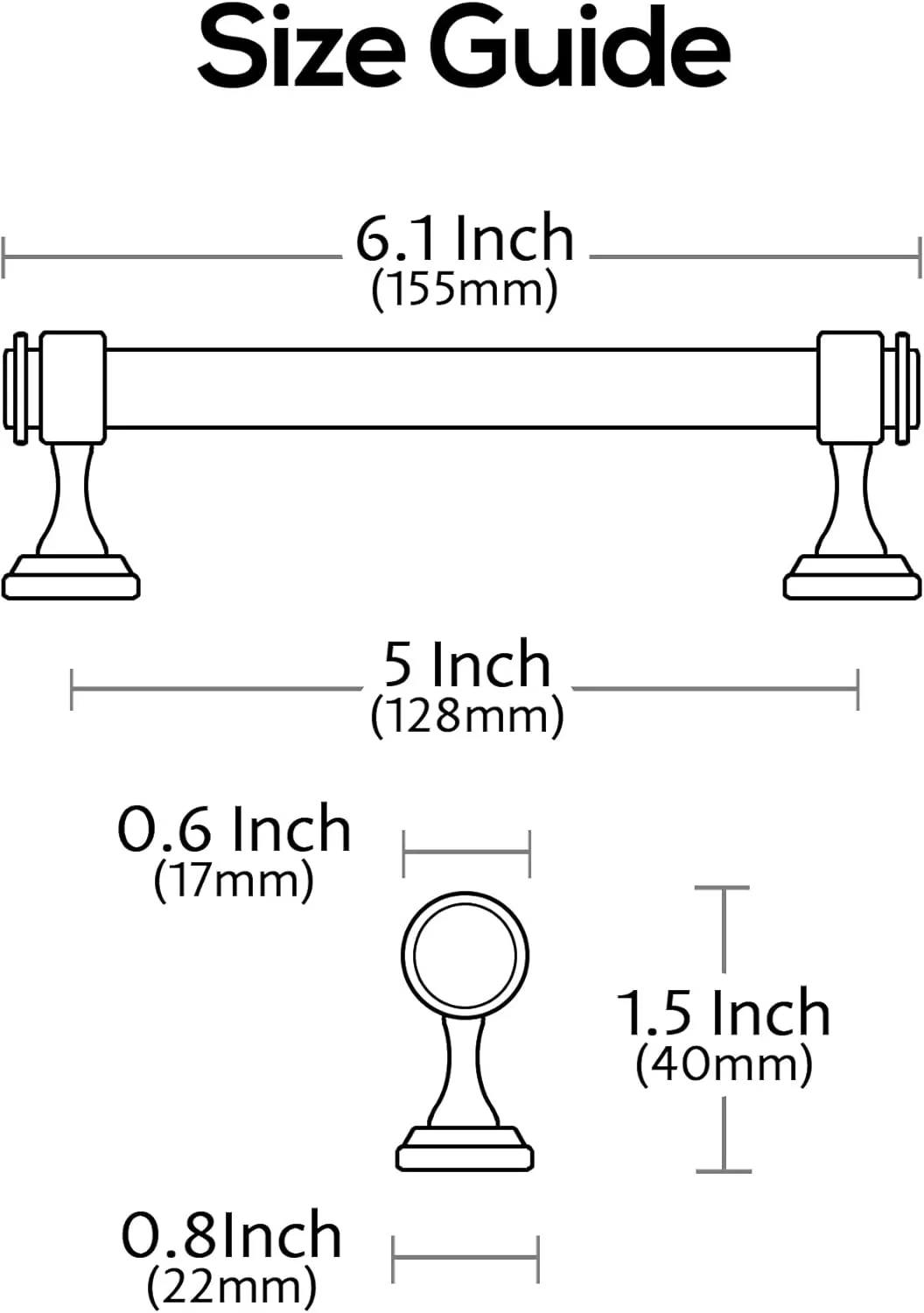 Alzassbg 10 Pack Polished Chrome Cabinet Pulls, 5 Inch(128mm) Hole Centers Cabinet Handles Kitchen Hardware Straight Bar for Cabinets and Drawer AL3082CP