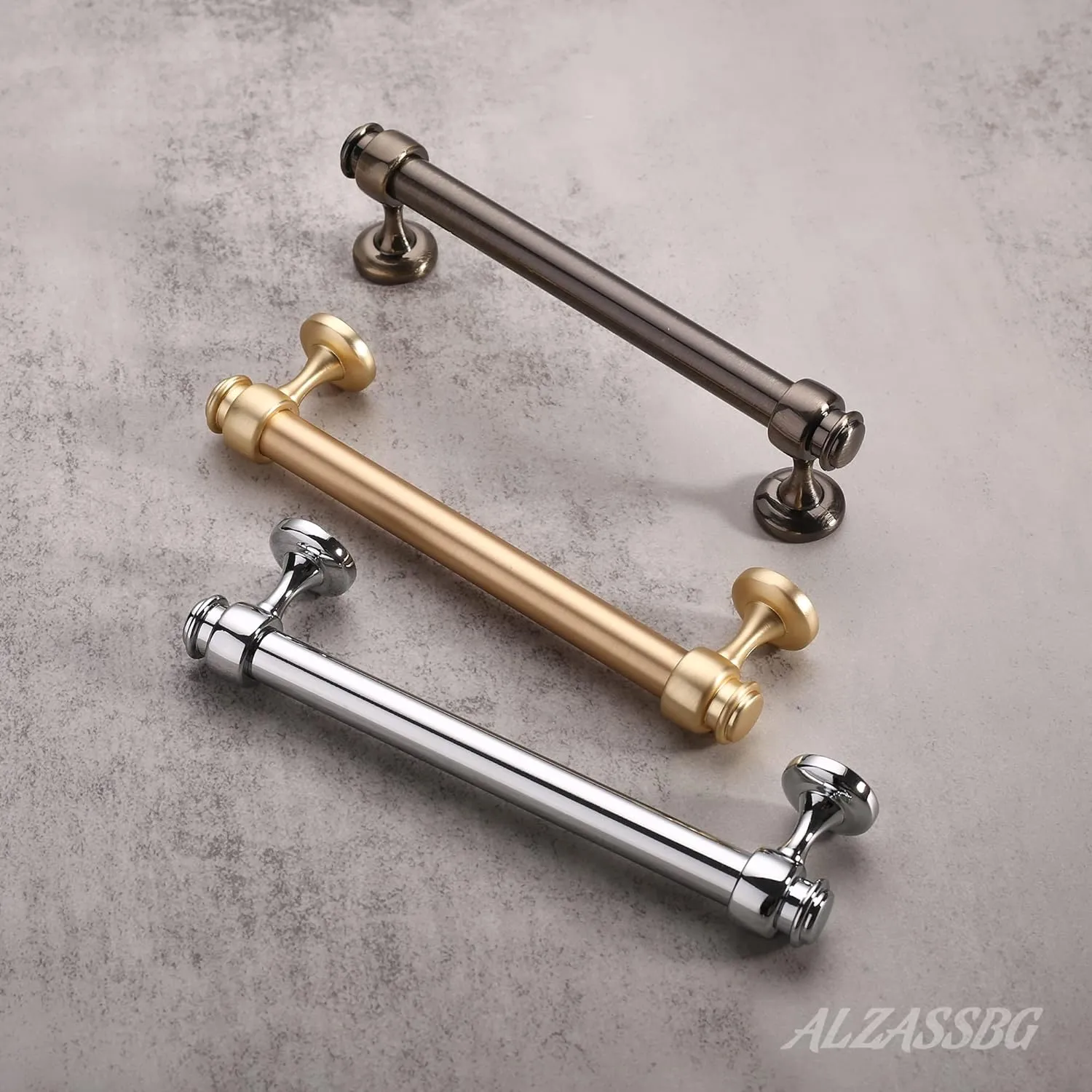 Alzassbg 10 Pack Polished Chrome Cabinet Pulls, 5 Inch(128mm) Hole Centers Cabinet Handles Kitchen Hardware Straight Bar for Cabinets and Drawer AL3082CP