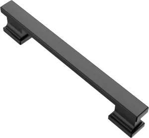 Alzassbg 5 Pack Matt Black Cabinet Pulls, 5 Inch(128mm) Hole Centers Kitchen Cabinet Handles for Cabinets and Drawers AL3061MB