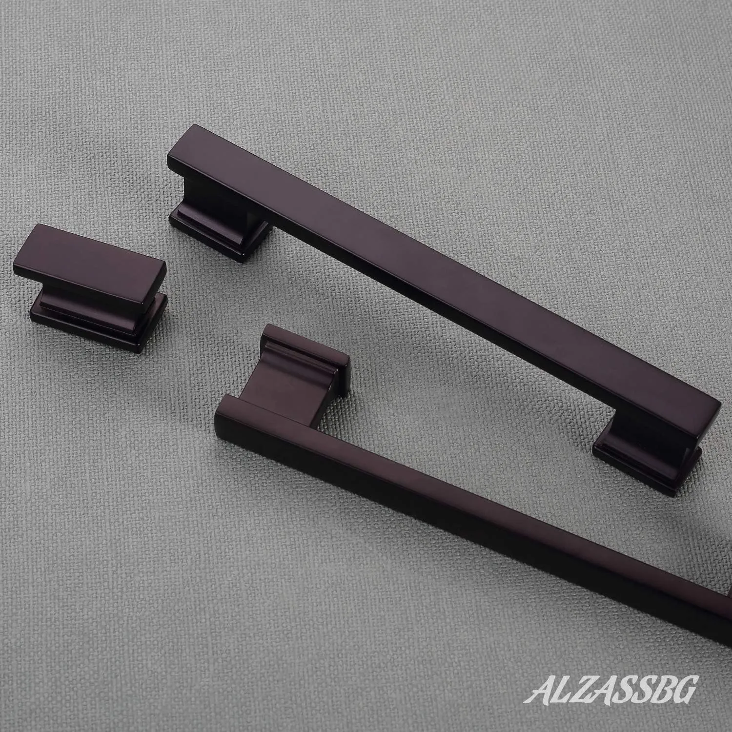Alzassbg 5 Pack Matt Black Cabinet Pulls, 5 Inch(128mm) Hole Centers Kitchen Cabinet Handles for Cabinets and Drawers AL3061MB