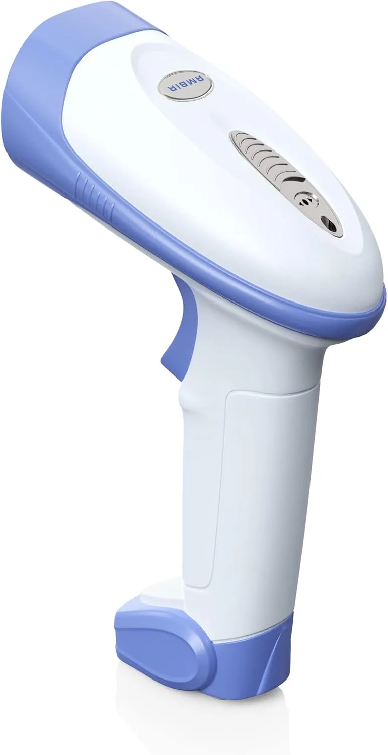 AMBIR BR200 Wireless/USB Barcode Scanner: Supports-1D,2D,PDF417, & QR barcodes. OS: Win, Mac, Linux, Android-White/Blue