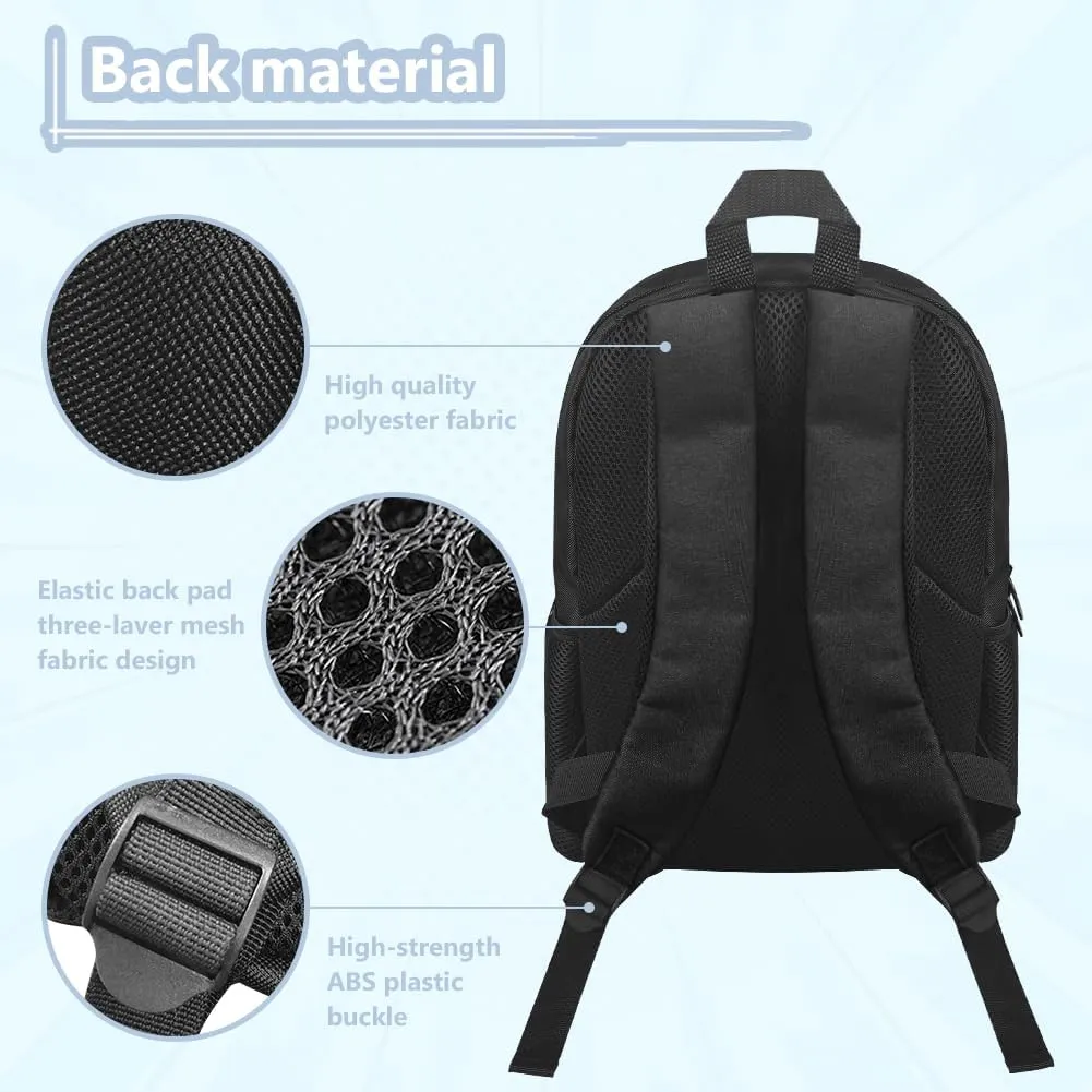 Ambulance Pattern School Backpack Lightweight Bookbag Waterproof Casual Daypack Travel Work Bag For Teenagers College Girls Boys (White)