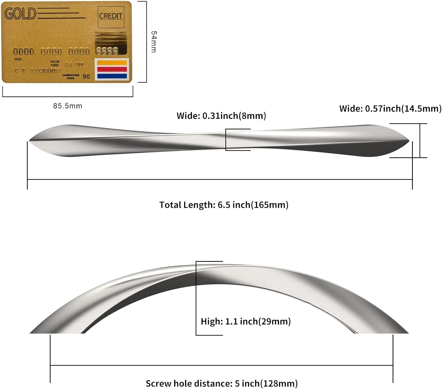 Amerdeco 10 Pack Brushed Satin Nickel 3.75 Inch(96mm) Hole Centers Kitchen Arch Twisted Cabinet Pulls Cabinet Hardware Kitchen Handles for Cabinets Cupboard Handles Drawer Pulls ZH0048