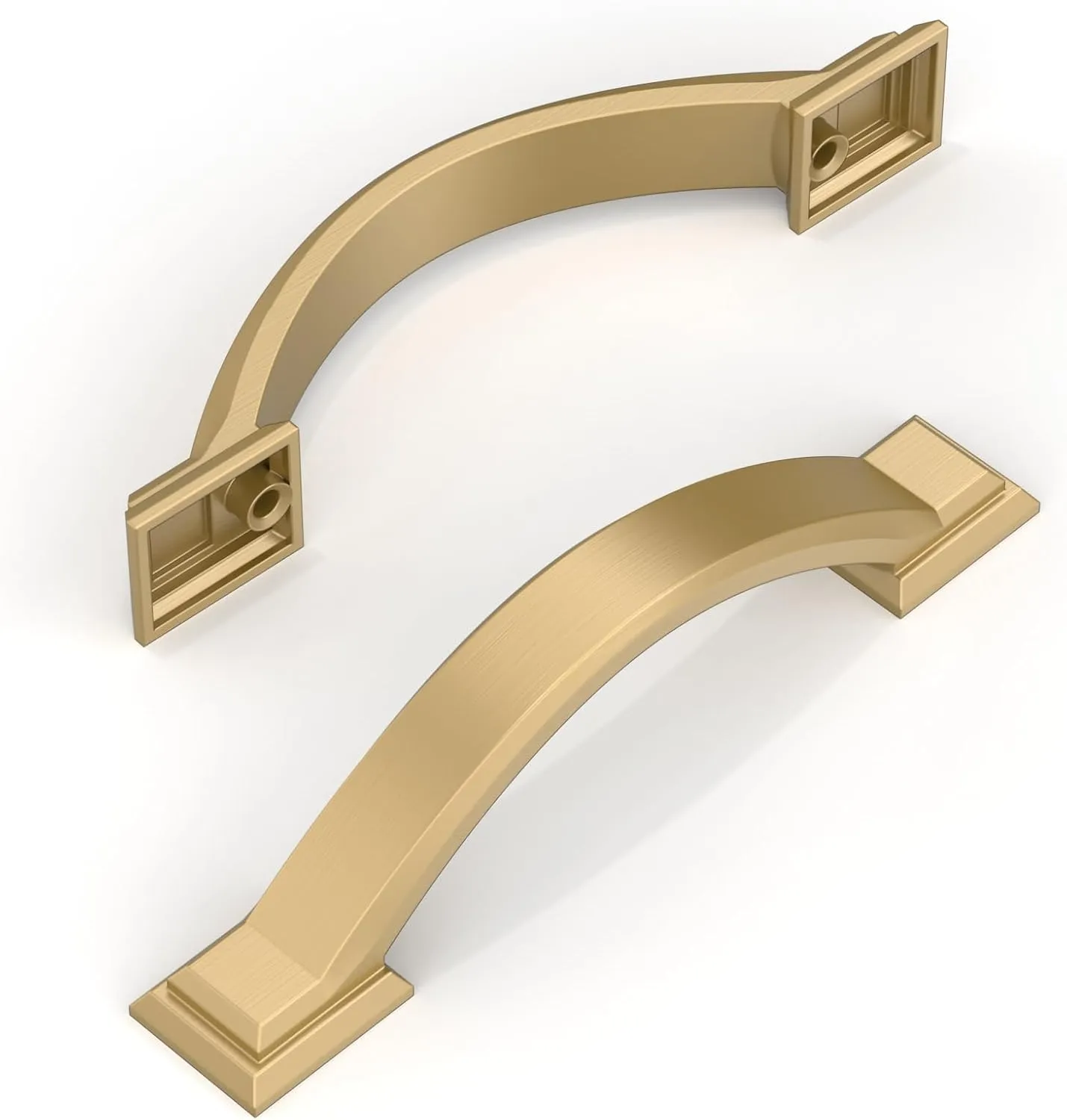 Amerdeco 10 Pack Champagne Bronze Cabinet Pulls 3 Inch(76mm) Hole Centers, Handles for Kitchen Cabinet Hardware, Arch Cabinet Handles for Bathroom Dresser Drawer Handles ZH0016…