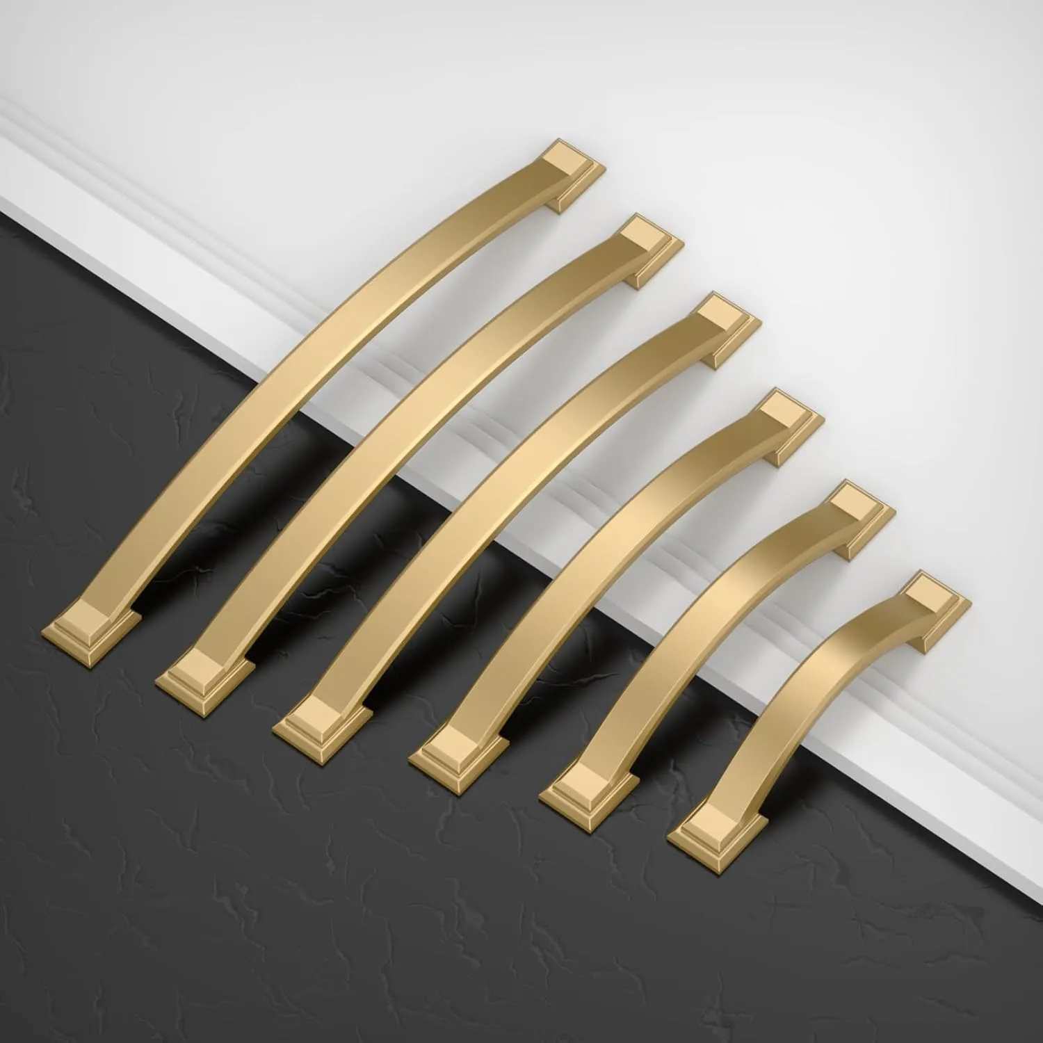 Amerdeco 10 Pack Champagne Bronze Cabinet Pulls 3 Inch(76mm) Hole Centers, Handles for Kitchen Cabinet Hardware, Arch Cabinet Handles for Bathroom Dresser Drawer Handles ZH0016…